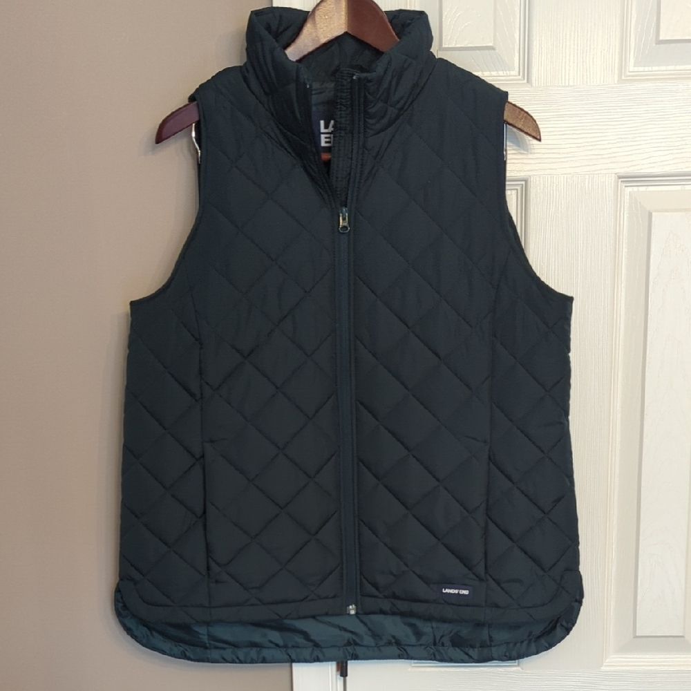 Lands' End Women's Quilted Dark Teal Vest